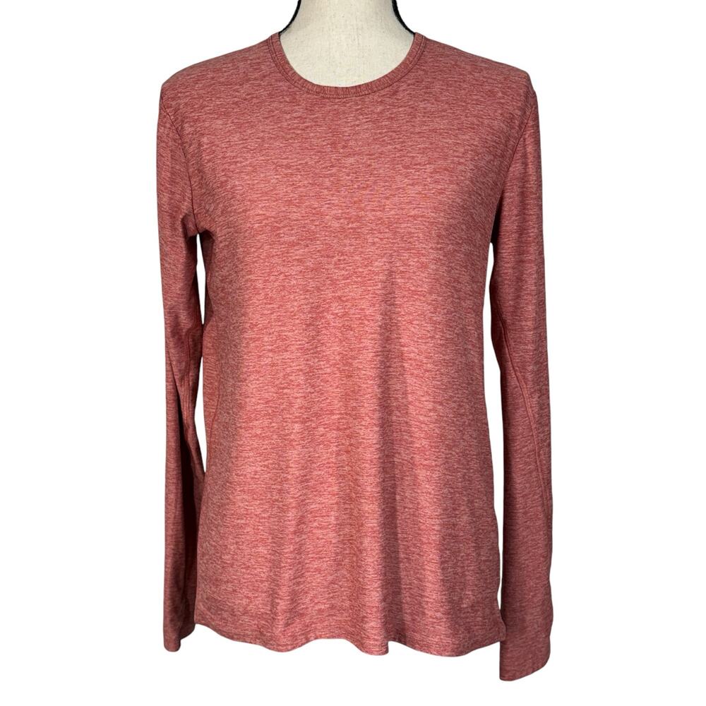 Outdoor Voices X-Small XS Top Long Sleeve Thumbholes Round Neck Pink Heathered